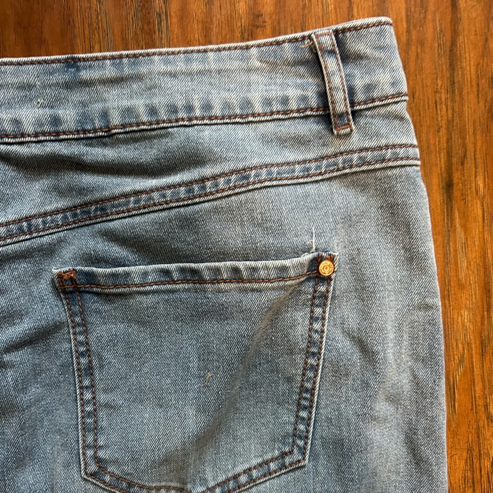 Long Denim Skirt With Pockets Frayed Hem Women’s Size 10 Y2K Fall - Picture 10 of 10